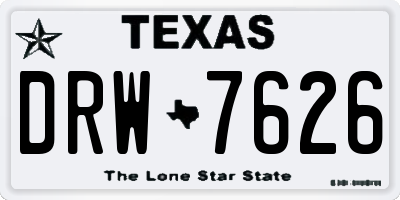 TX license plate DRW7626