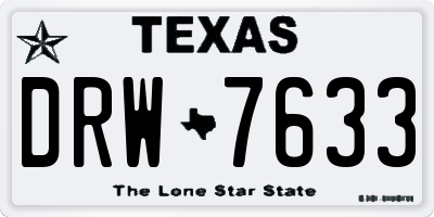 TX license plate DRW7633