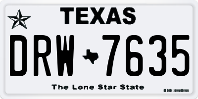 TX license plate DRW7635