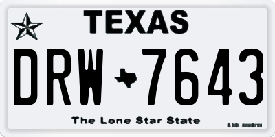 TX license plate DRW7643