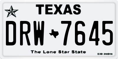 TX license plate DRW7645