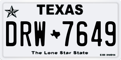 TX license plate DRW7649
