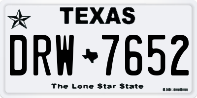 TX license plate DRW7652