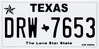 TX license plate DRW7653