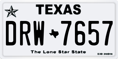 TX license plate DRW7657