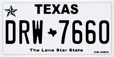 TX license plate DRW7660