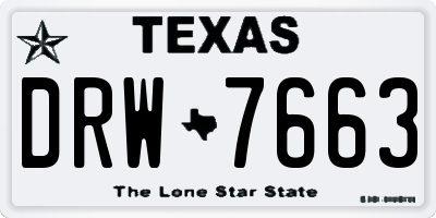 TX license plate DRW7663