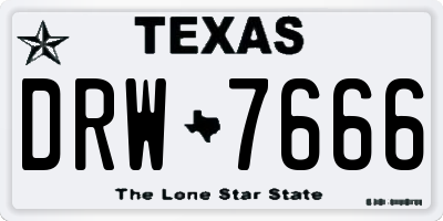 TX license plate DRW7666