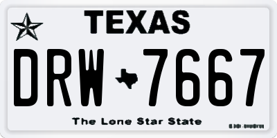 TX license plate DRW7667