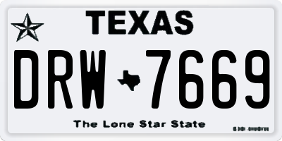 TX license plate DRW7669