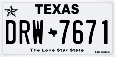 TX license plate DRW7671
