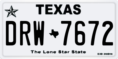 TX license plate DRW7672