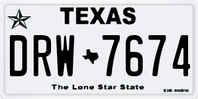 TX license plate DRW7674