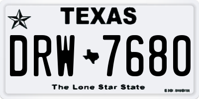 TX license plate DRW7680