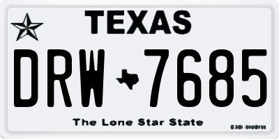 TX license plate DRW7685