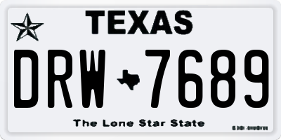 TX license plate DRW7689