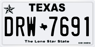 TX license plate DRW7691