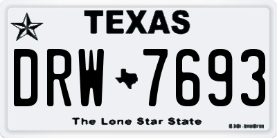 TX license plate DRW7693