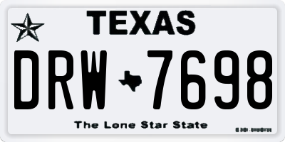 TX license plate DRW7698