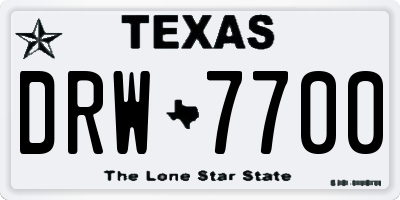 TX license plate DRW7700