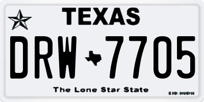 TX license plate DRW7705