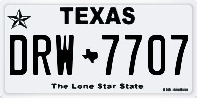 TX license plate DRW7707