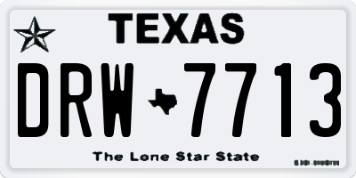 TX license plate DRW7713