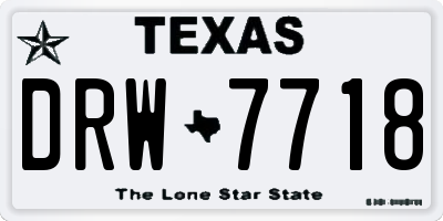 TX license plate DRW7718