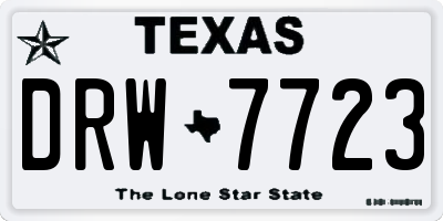 TX license plate DRW7723