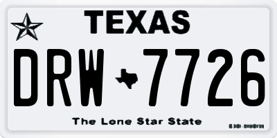 TX license plate DRW7726