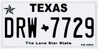 TX license plate DRW7729