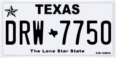 TX license plate DRW7750