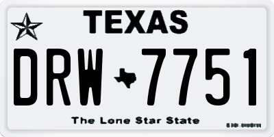 TX license plate DRW7751