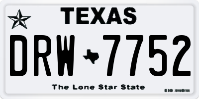 TX license plate DRW7752