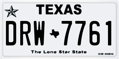 TX license plate DRW7761