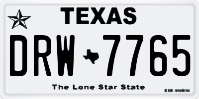 TX license plate DRW7765