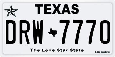 TX license plate DRW7770