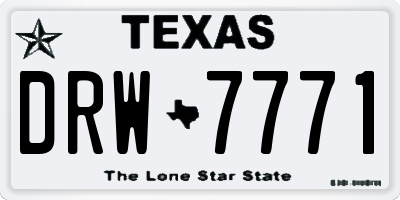 TX license plate DRW7771