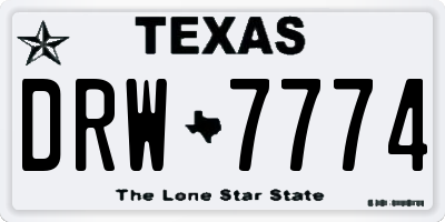 TX license plate DRW7774