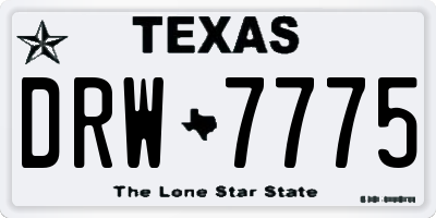 TX license plate DRW7775