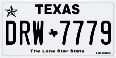TX license plate DRW7779
