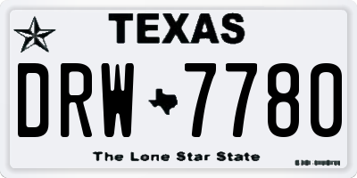 TX license plate DRW7780