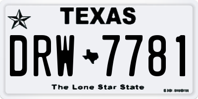 TX license plate DRW7781