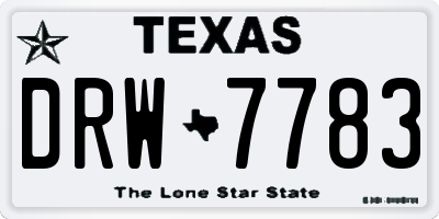 TX license plate DRW7783