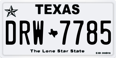 TX license plate DRW7785