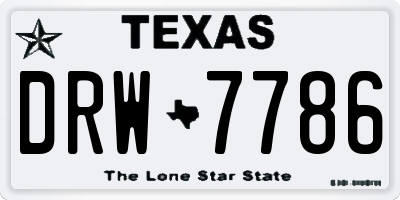 TX license plate DRW7786