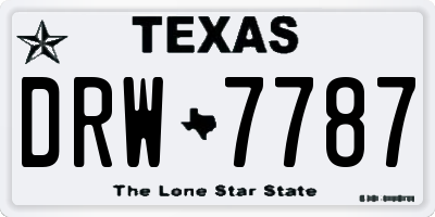 TX license plate DRW7787