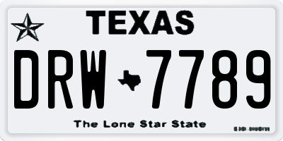 TX license plate DRW7789