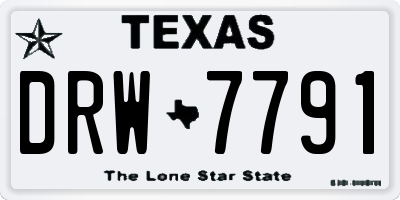 TX license plate DRW7791