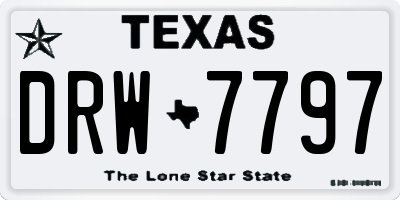 TX license plate DRW7797